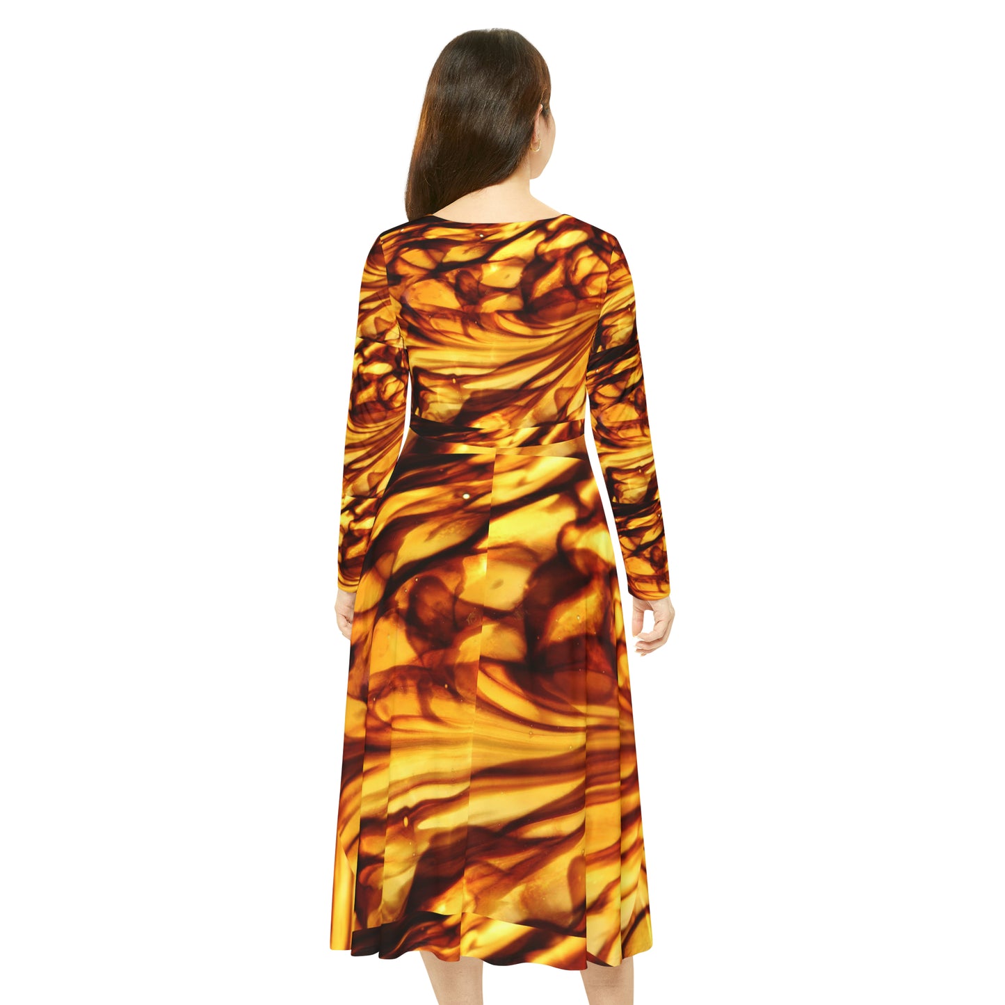 Celion Fashion World's Women's Long Sleeve Dance Dress (AOP).