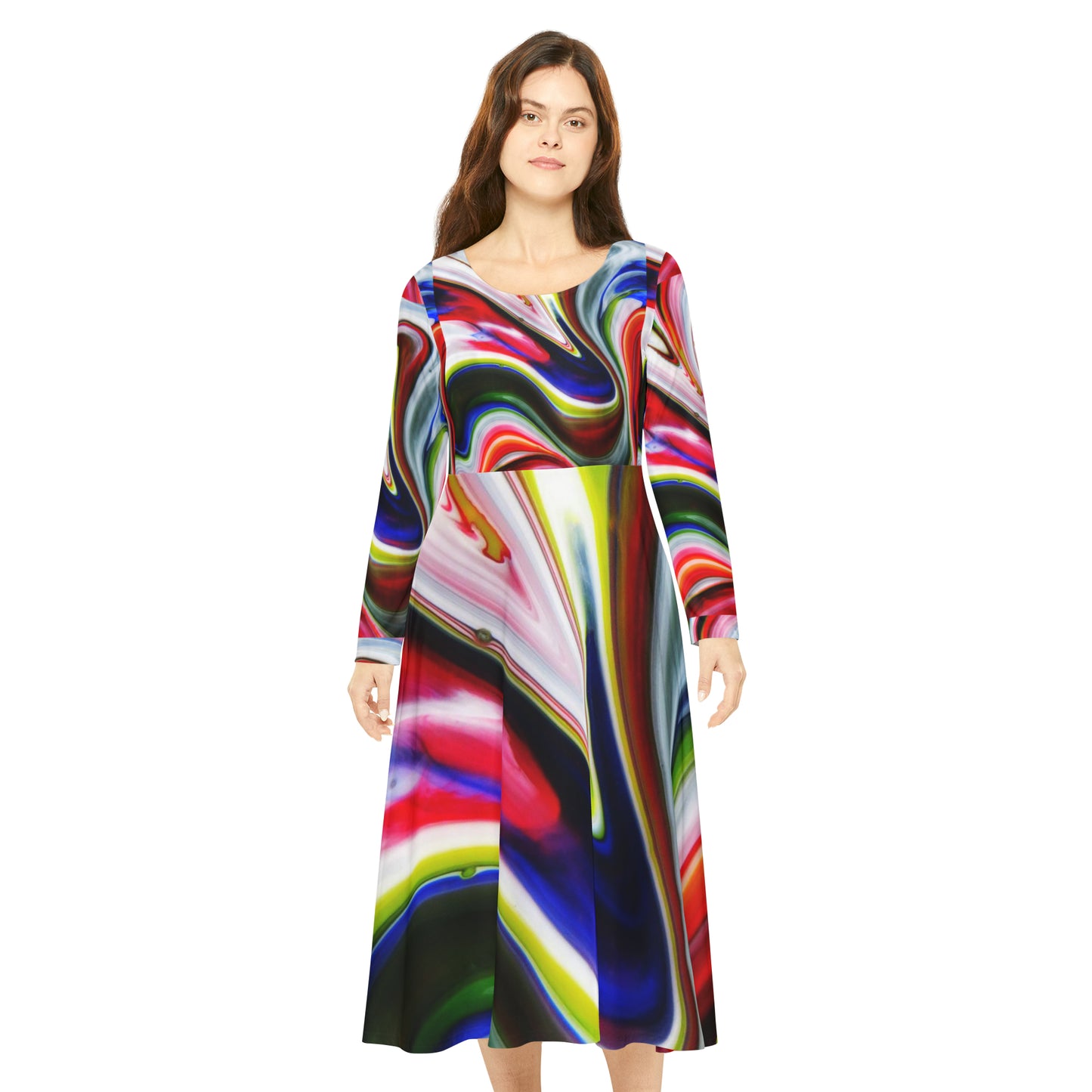 Celion Fashion World's Women's Long Sleeve Dance Dress (AOP).