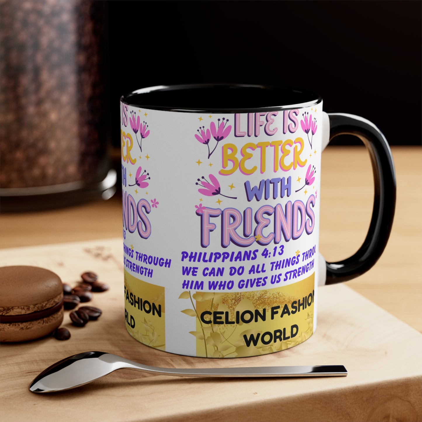 Celion Fashion World's Accent Coffee Mug, 11oz.