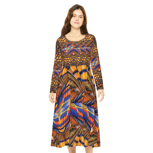 Celion Fashion World's Women's Long Sleeve Dance Dress (AOP).