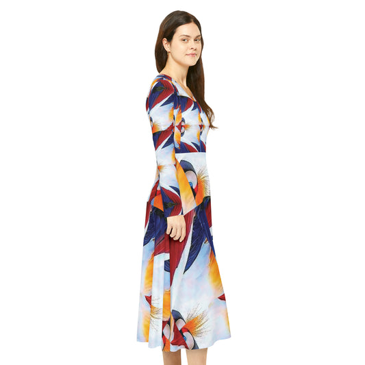 Celion Fashion World's Women's Long Sleeve Dance Dress (AOP).