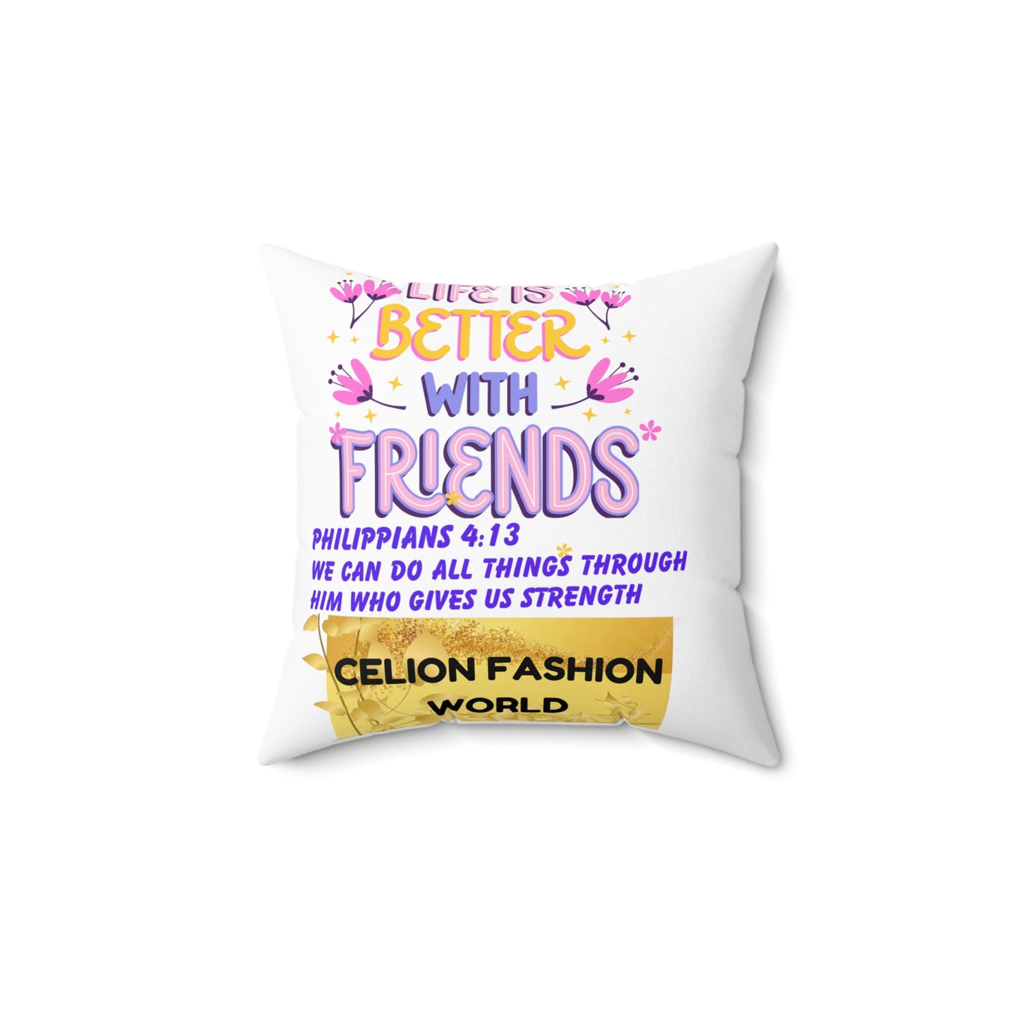 Celion Fashion World's Spun Polyester Square Pillow.