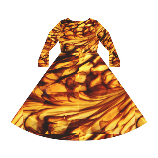 Celion Fashion World's Women's Long Sleeve Dance Dress (AOP).