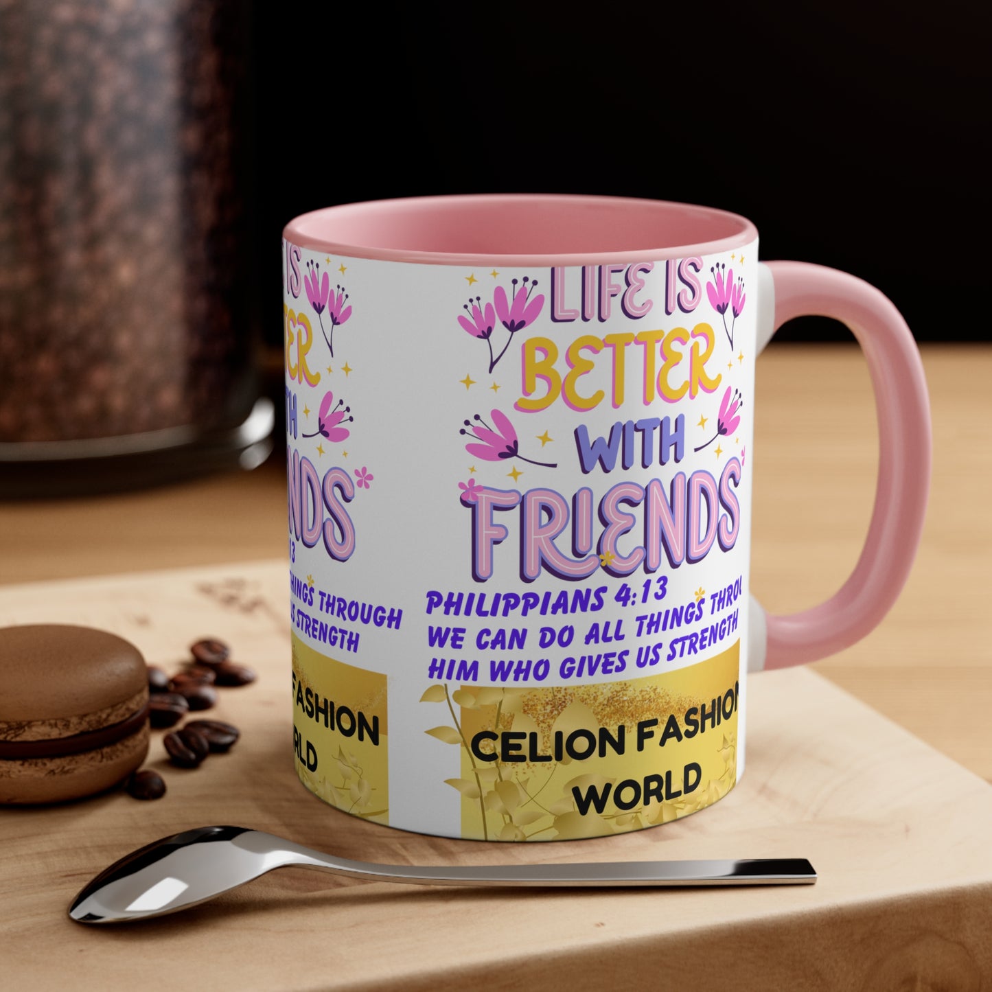 Celion Fashion World's Accent Coffee Mug, 11oz.