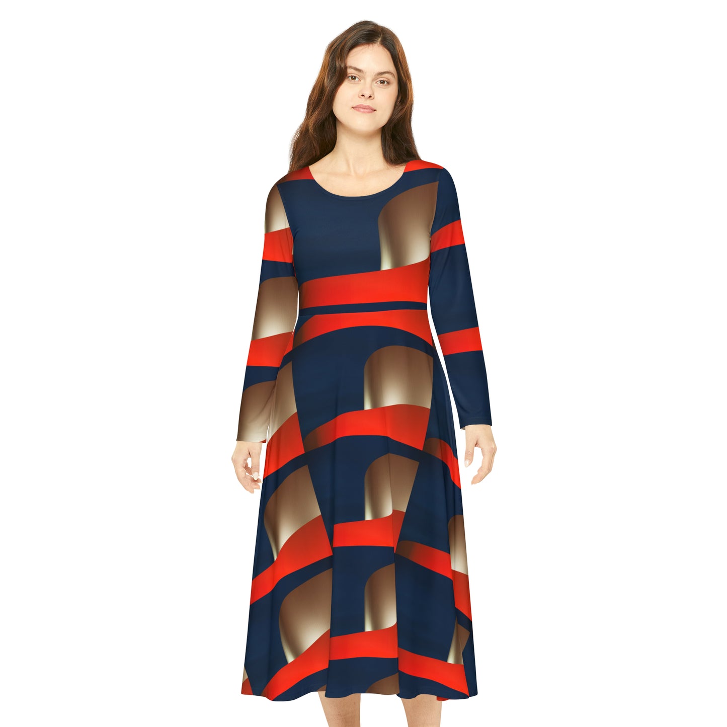 Celion Fashion World's Women's Long Sleeve Dance Dress (AOP).