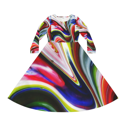 Celion Fashion World's Women's Long Sleeve Dance Dress (AOP).