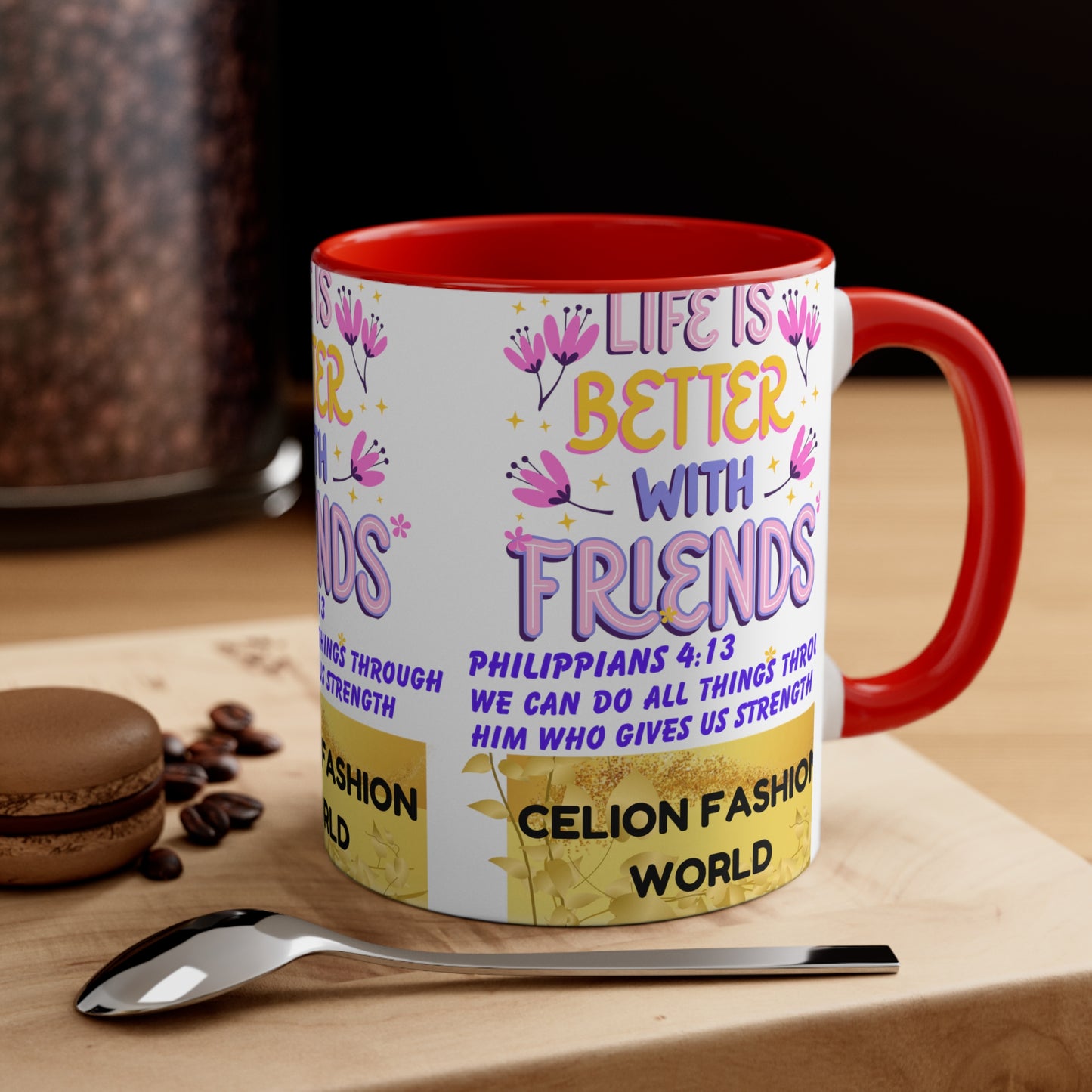 Celion Fashion World's Accent Coffee Mug, 11oz.