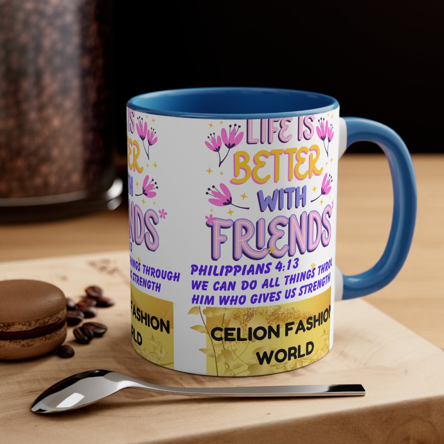 Celion Fashion World's Accent Coffee Mug, 11oz.